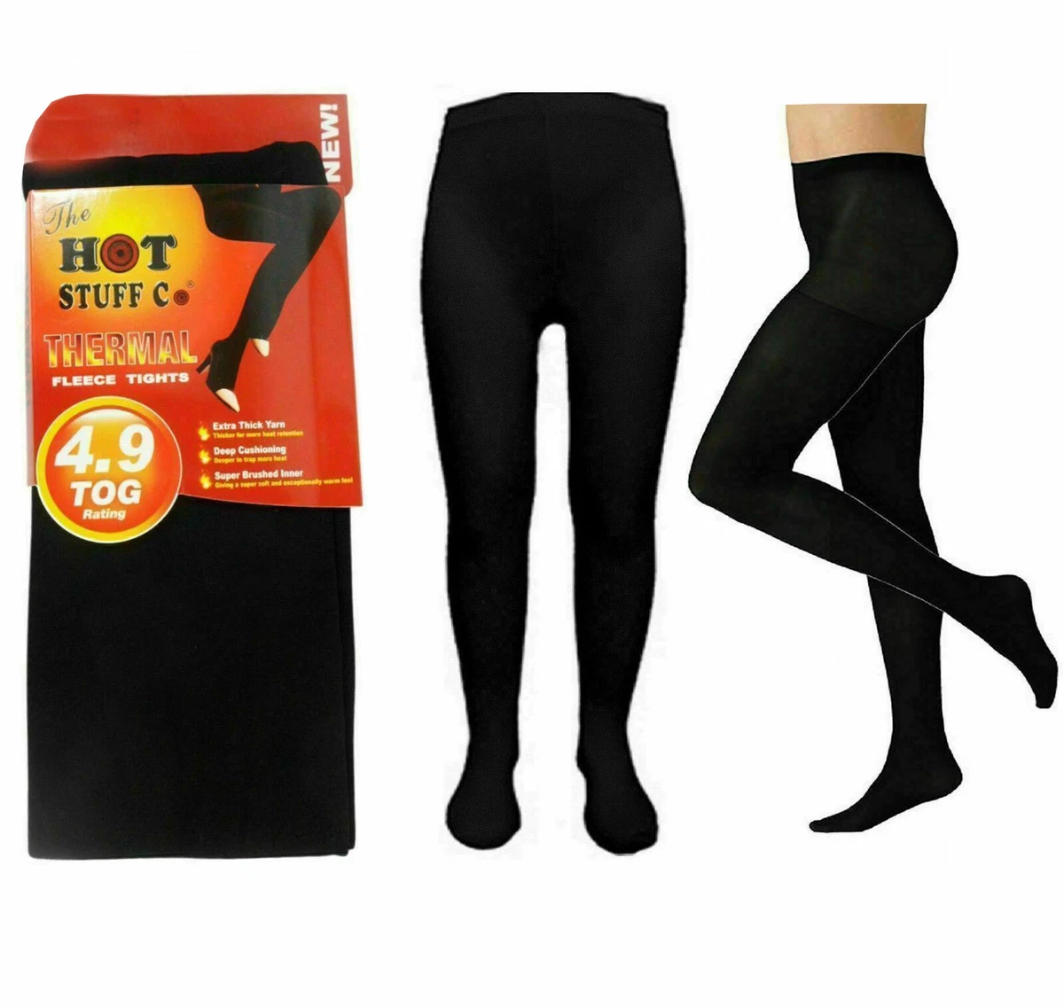 Women Ladies Thermal Tights Winter Warm Fleece Lined Thick Full Foot Size M-2XL