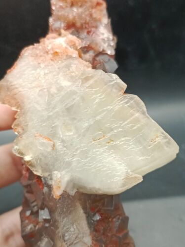 360g Natural Fluorite Mineral Specimen Rare Dual Sided With Calcite Crystal - Picture 9 of 24