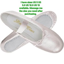 Dance Class B702 Womens Metallic Silver Soft Leather Dance Shoe 5 5.5 12.5 13