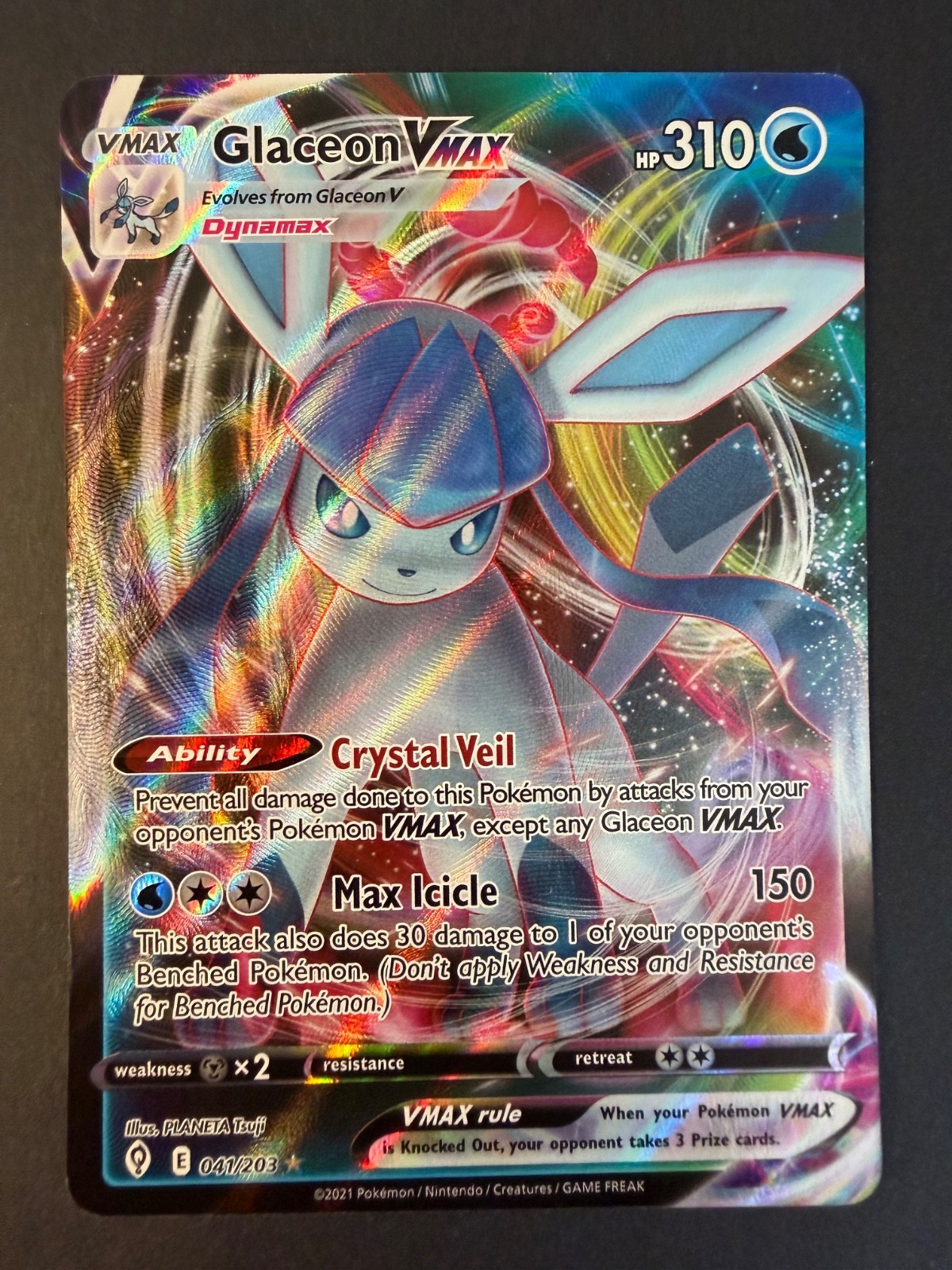 Glaceon VMAX - Evolving Skies (2021) #41/203 | Ultra Rare Holo | NM