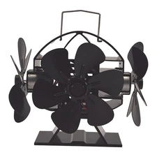 Wood Stove Fan Heat Powered Portable Sturdy Silent Efficient 3 Head 18 Blade