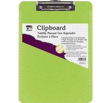 Charles Leonard Clipboard Low Profile Clip Transparent Green School Office Job