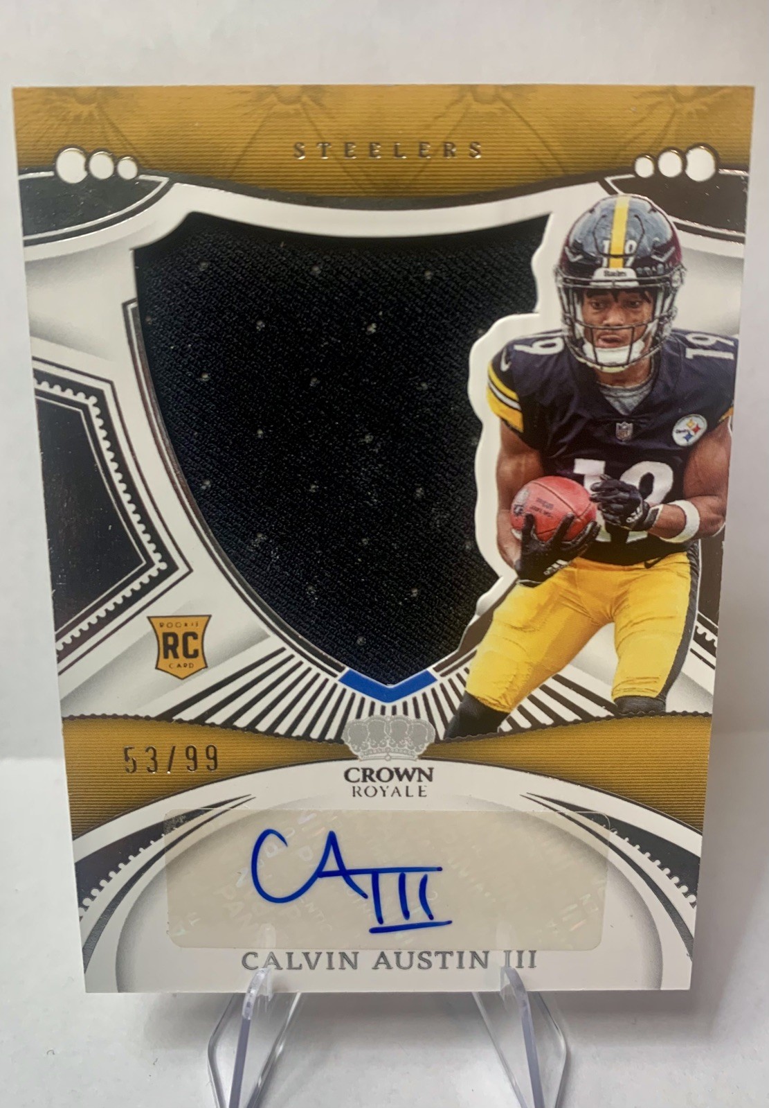 🔥2022 PANINI CHRONICLES CROWN ROYALE Calvin Austin RPA /99 Steelers Rookie Auto