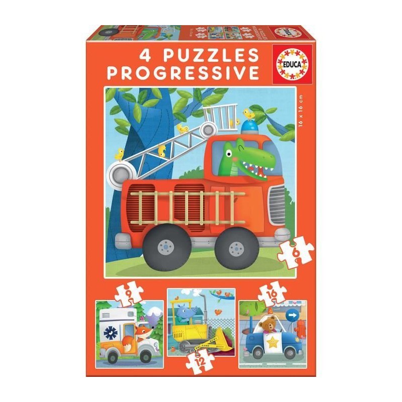 Puzzle Progressif Patrouille EDUCA en carton de 12 à 32 pièces pour enfant