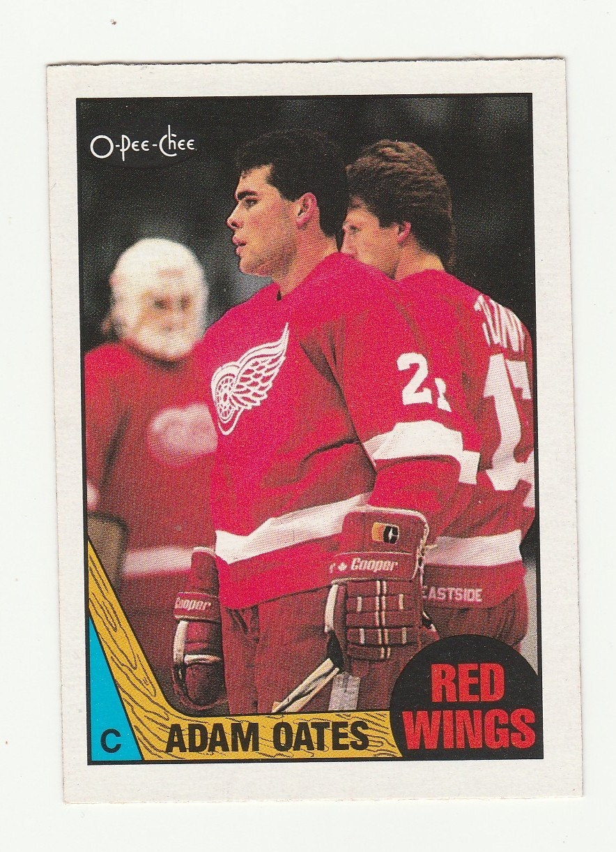 1987-88 OPC #123 ADAM OATES ROOKIE CARD, RED WINGS, NRMT/MT