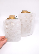 Kalmar Franken Wandlampe "Stein" Schaumglas Eisglas Metall vergoldet 60er 70er