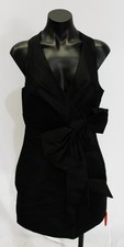 One33 Social Women's The Amira Bow Mini Cocktail Dress MP7 Black Size 8 NWT