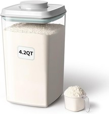 Airtight Pop Food Storage Container with Lid  130ml Scoop, 4L/4.2qt BPA-Cereal,