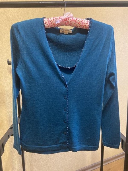 Women Michel Klein Sweater Navy Wool 38