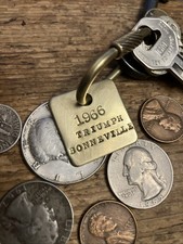 1966 Triumph Bonneville Motorcycle Solid Brass Key Fob ‘66