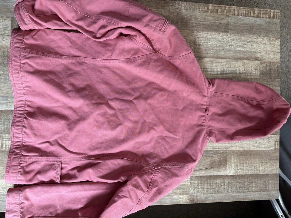 Chaqueta de granero Dri Duck rosa con cremallera abrigo pequeño para mujer, 100 % lona de algodón Foto 2 de 4
