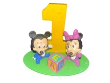 Disney Baby ~ 1st Birthday ~Mickey & Minnie Mouse Cake Topper Decoration New