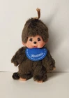 Classic Monchhichi w blue Bib 3.5" Mini Figure Plush CHARM toy
