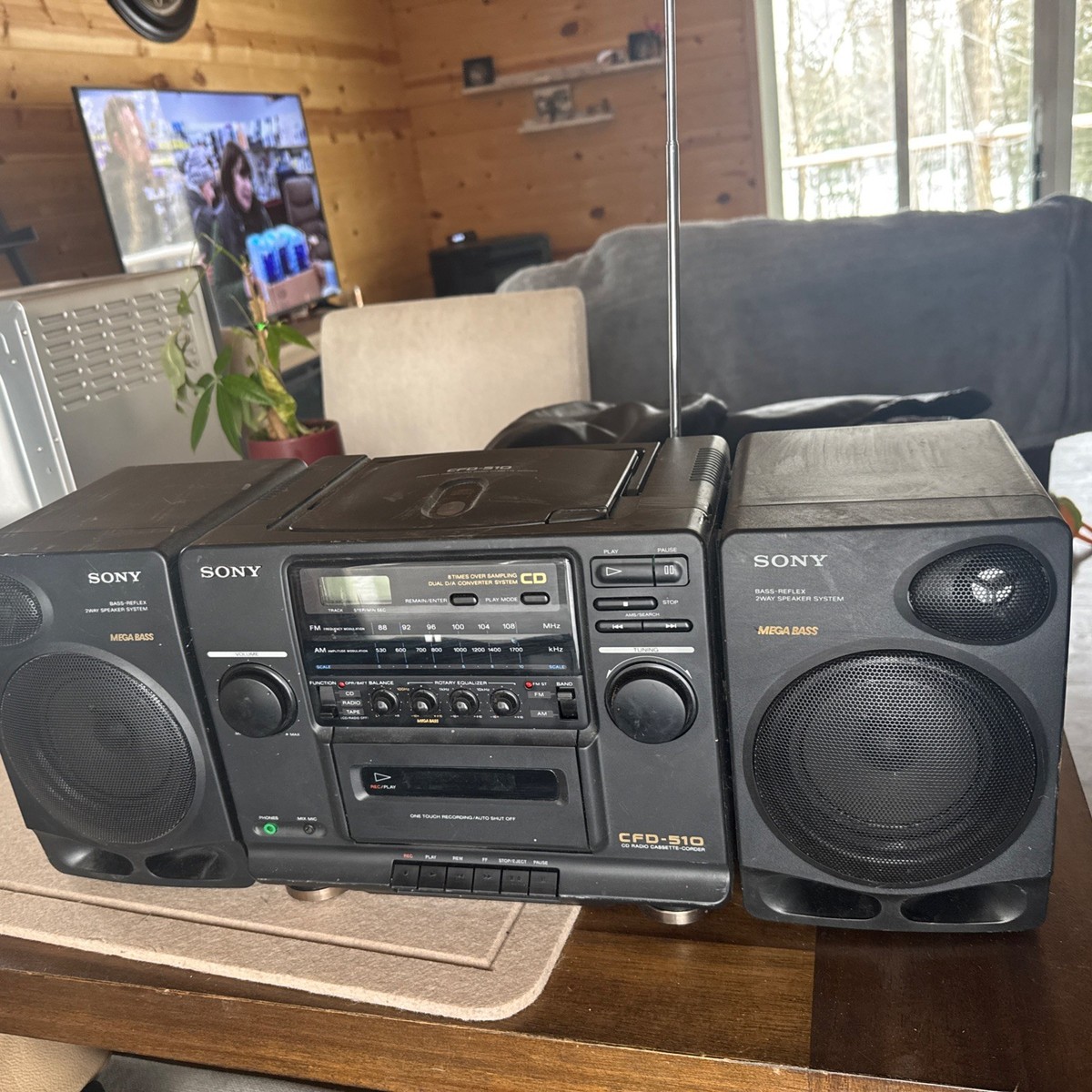 Sony Boombox CFD-510 Mega Bass Radio Works Great NO Cord READ | eBay