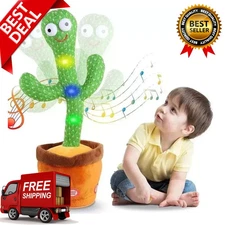Dancing Cactus Repeat Talk Sing Glow Interactive Plush Toy for Kids