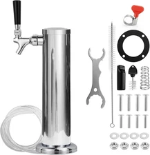 Single Beer Tap Tower Draft Kegerator Stainless Steel Keg... 