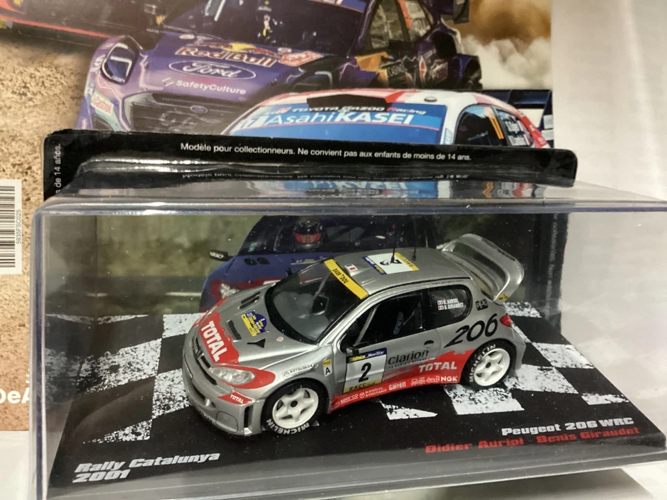 IXO PEUGEOT 206 WRC RALLY CATALUNYA 2001 AURIOL Metallo 1/43 + Booklet - Immagine 2 di 4