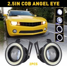 Universal 2pcs 2.5 Round Projector Led Drl Halo Angel Eyes Fog Lights Lamp Ekk