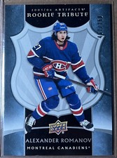 2020-21 Artifacts 05-06 Rookie Tribute Alexander Romanov #4 SN 467/750 Canadiens