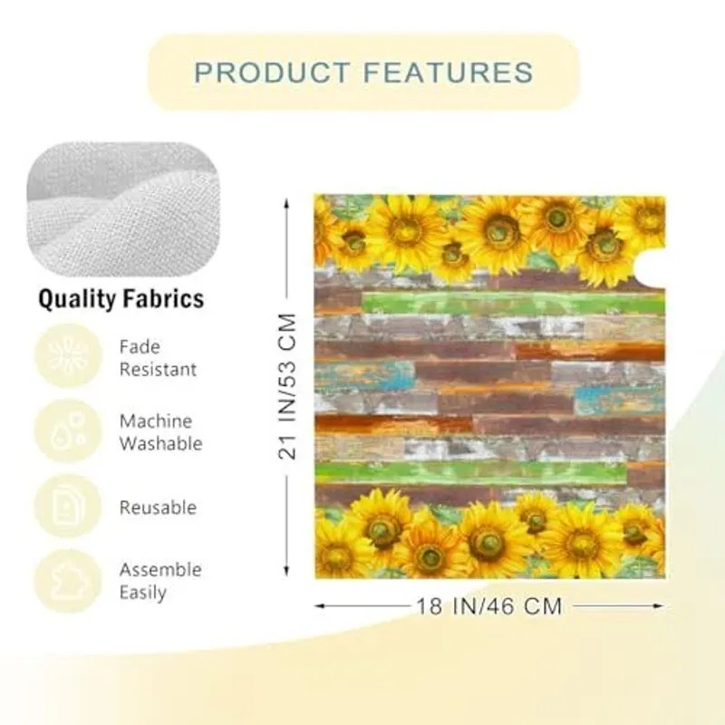 Magnetic Mailbox Cover Standard Size 21''x18'' Post Letter Box Cover Sunflowers