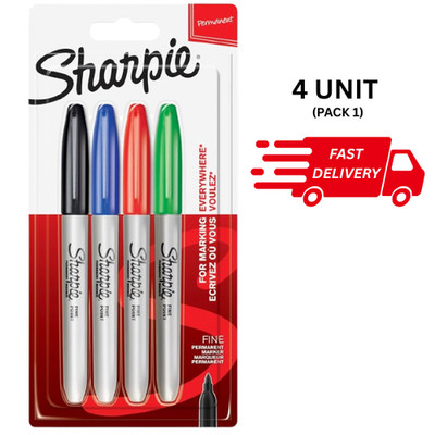 Sharpie Permanentmarker, feine Spitze, verschiedene Standardfarben, 4er Pack