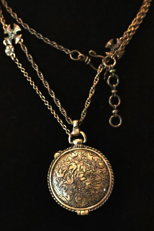 Reloj Bolsillo Marca Lucky Colgante Collar Cabujón Verde 30" N139 Foto 3 de 4