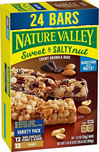 Nature Valley Granola Bars, Sweet and Salty Nut, Variety Pack, 24 Bars, 28.8 OZ