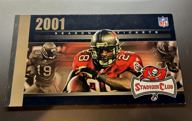 2001 TAMPA BAY BUCCANEERS Club Season Tickets 10 HOME GAMES Test Print