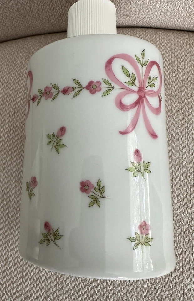 White And Pink Ribbon Fine Porcelain Lotion Dispenser From Jlona Made In Germany - Image 2 of 4