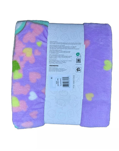 Original Squishmallows "Falling Hearts" Silky Soft Throw Blanket 40" X 50"/New - Picture 3 of 3