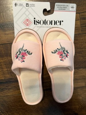 Womens Isotoner Slippers Women's House Shoes Slides Pink NEW