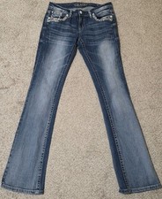 Grace In LA Jeans Womens 28 Blue Denim Bootcut Embroidered Western Rodeo