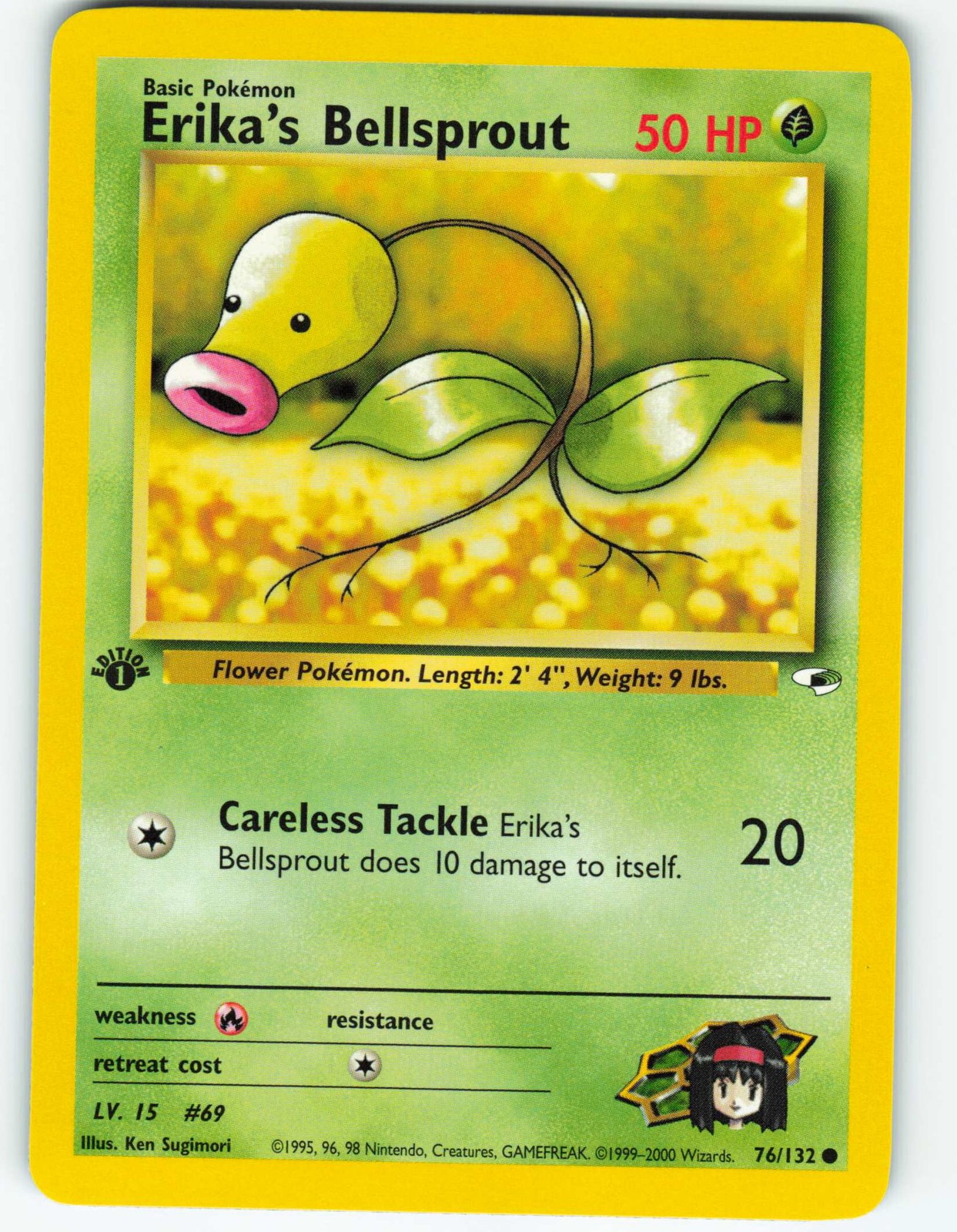 Erika's Bellsprout - 1st Edition - 76/132 Gym Heroes- WOTC - Pokémon TCG - 2000