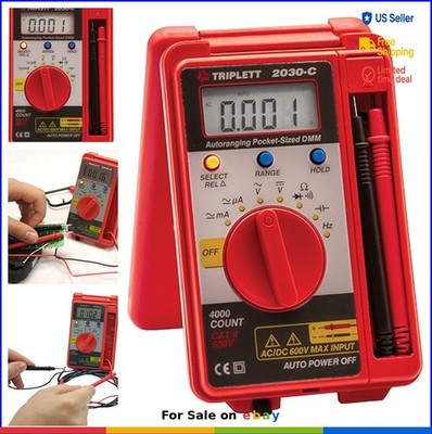 Digital Multimeter 4000 Count Auto Ranging AC DC Voltage Current Tester