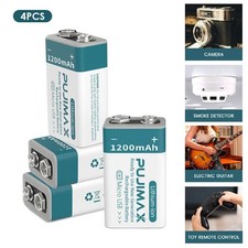 9V 9 Volt Li-ion USB Rechargeable Batteries 1200MAH Ion Battery Pack Lot