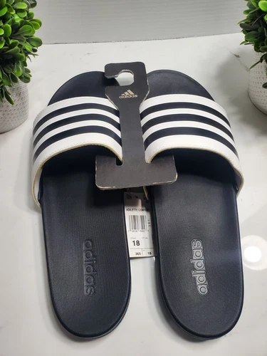 Adidas Adilette Comfort Slide Sandalo Nero Bianco GZ5893 ⚫⚪ Uomo 18 Nuovo