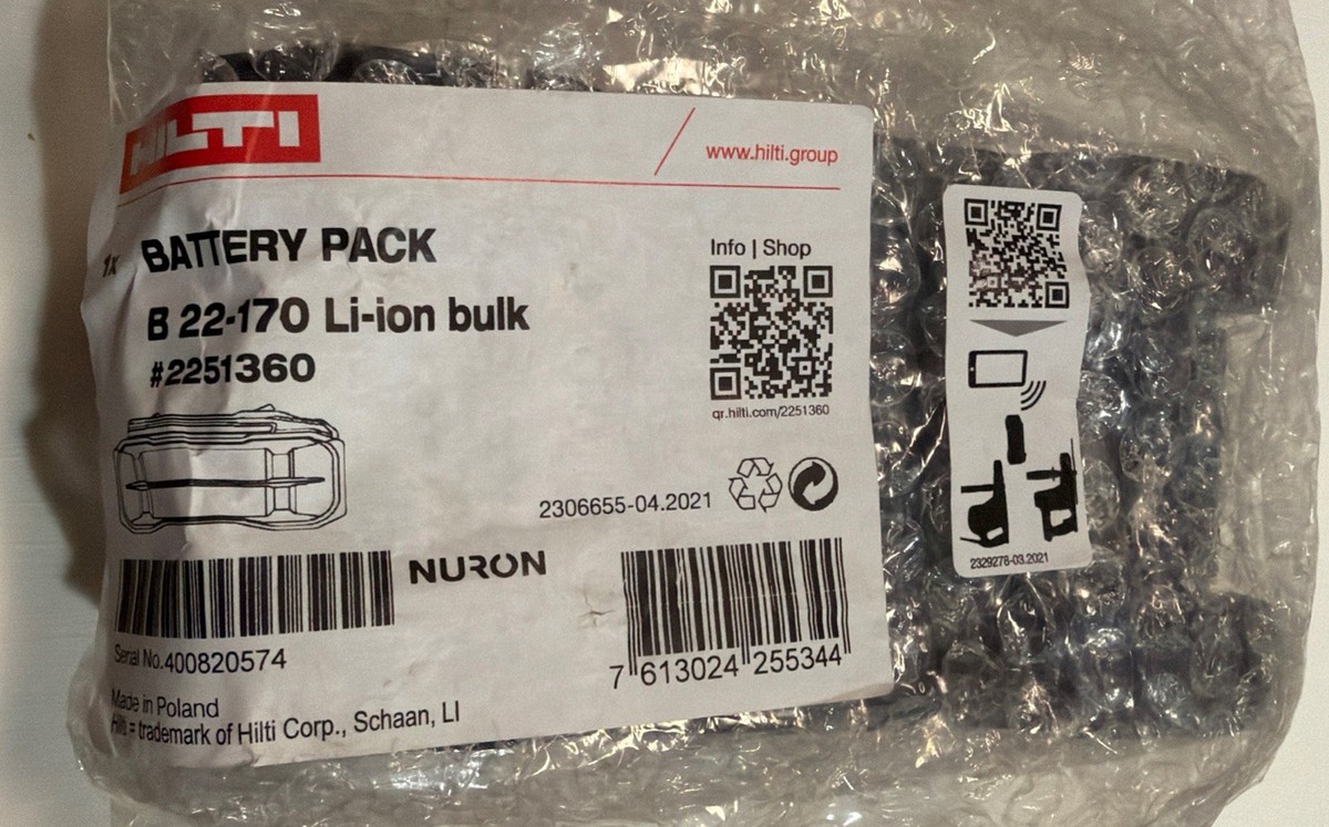 HILTI B 22-170 NURON BATTERY Battery pack B 22-170 Li-ion Heavy 