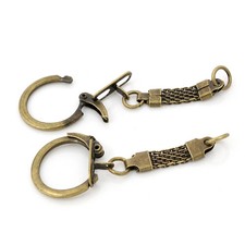 60x24mm 10pcs/lot Key Ring Key Chain Rhodium Bronze Colors Plated Lobster Clasps