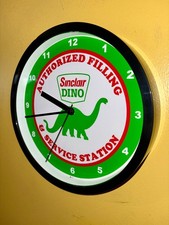 Sinclair Dino Authfill Gas Oil Service Station Garage Advertising Clock Sign