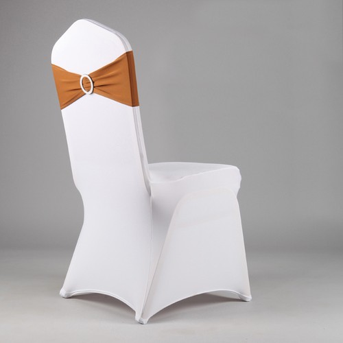 Spandex Stretch Wedding Party Chair Cover Band Sashes With Buckle Bow Slider - Picture 42 of 48