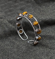 Tiger Eye Bangle Bracelet Protection Bracelet Minimalist Bangle/Gift For Him