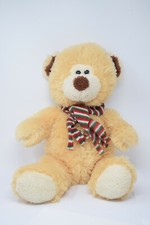 18" LARGE SUPER PLUSH Classic Cream TEDDY BEAR w Scarf HugFun International