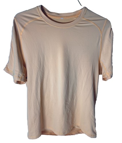 LULULEMON Large Orange Metal Vent Tech SS 2.0 Top Shirt Herren ohne Etikett