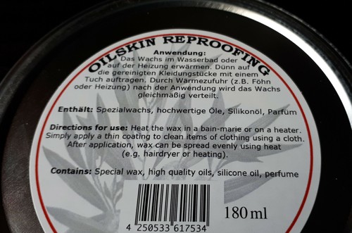 180ml WACHS Wax jacke oilskin IMPRÄGNIERUNG DOSE auch für engl. jacken - Picture 2 of 3