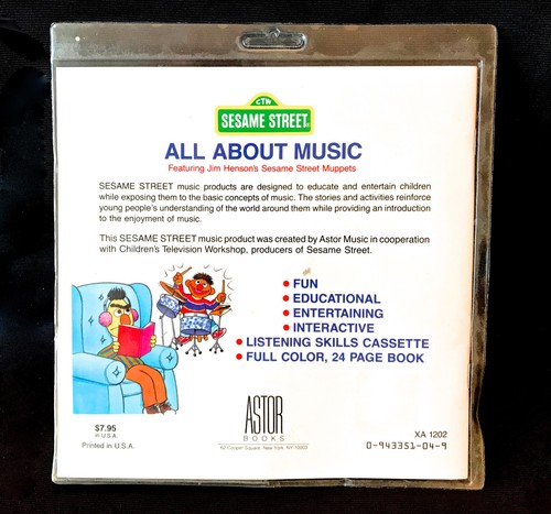 1988 Sesame Street Cassette/Book  NEW, SEALED All About Music Classical RARE !  - Picture 2 of 3