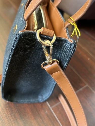 NUEVO CON ETIQUETAS BOLSO BANDOLERA BEBE RIAN DENIM ASA SUPERIOR MONEDERO DENIM OSCURO Lindo Elegante * - Imagen 10 de 15