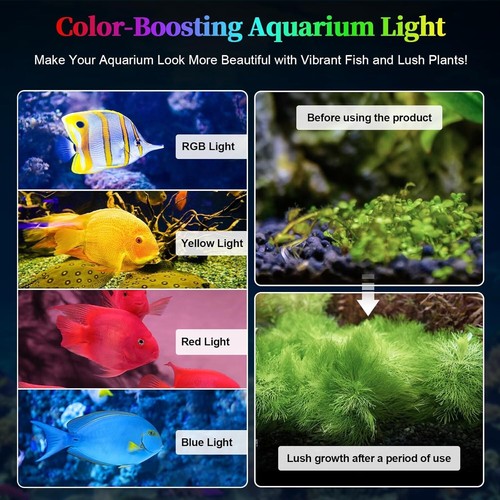 Smart Aquarium Lighting with Timer, Adjustable Brightness & 26W for 30-36" Tanks - Picture 7 of 9