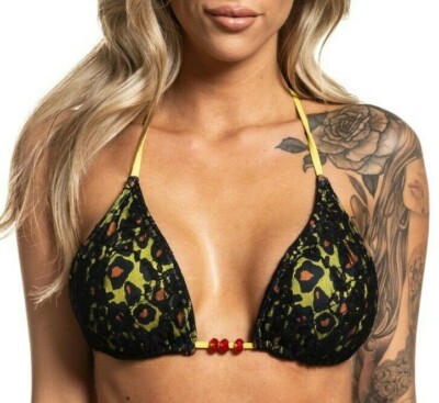 SINFUL AFFLICTION Reversible SOLAR Swimwear String Bikini Top sz Medium MD NEW