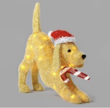 Wondershop Natale Illuminato Tinsel Giallo Laboratorio Cane 22” Decorazione Interno Esterno