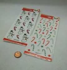 New Hallmark Christmas Snowmen Candy Canes Holiday Stickers 2 Packs Stickeroni